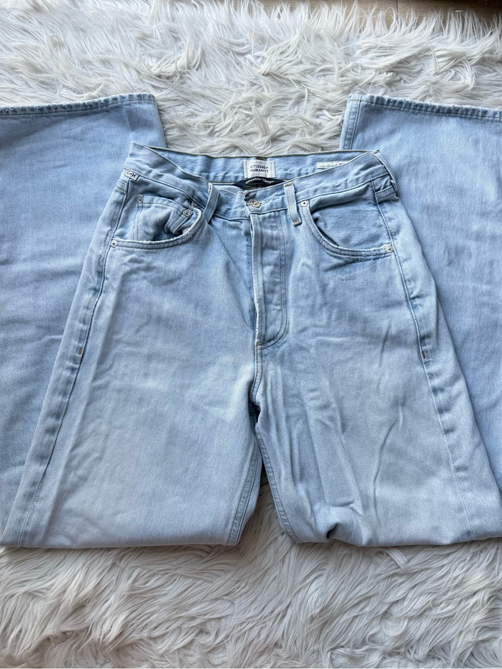 Citizens of Humanity COH Ayla Denim Jeans 24 Light Wash Baggy Wide Leg - Picture 2 of 16